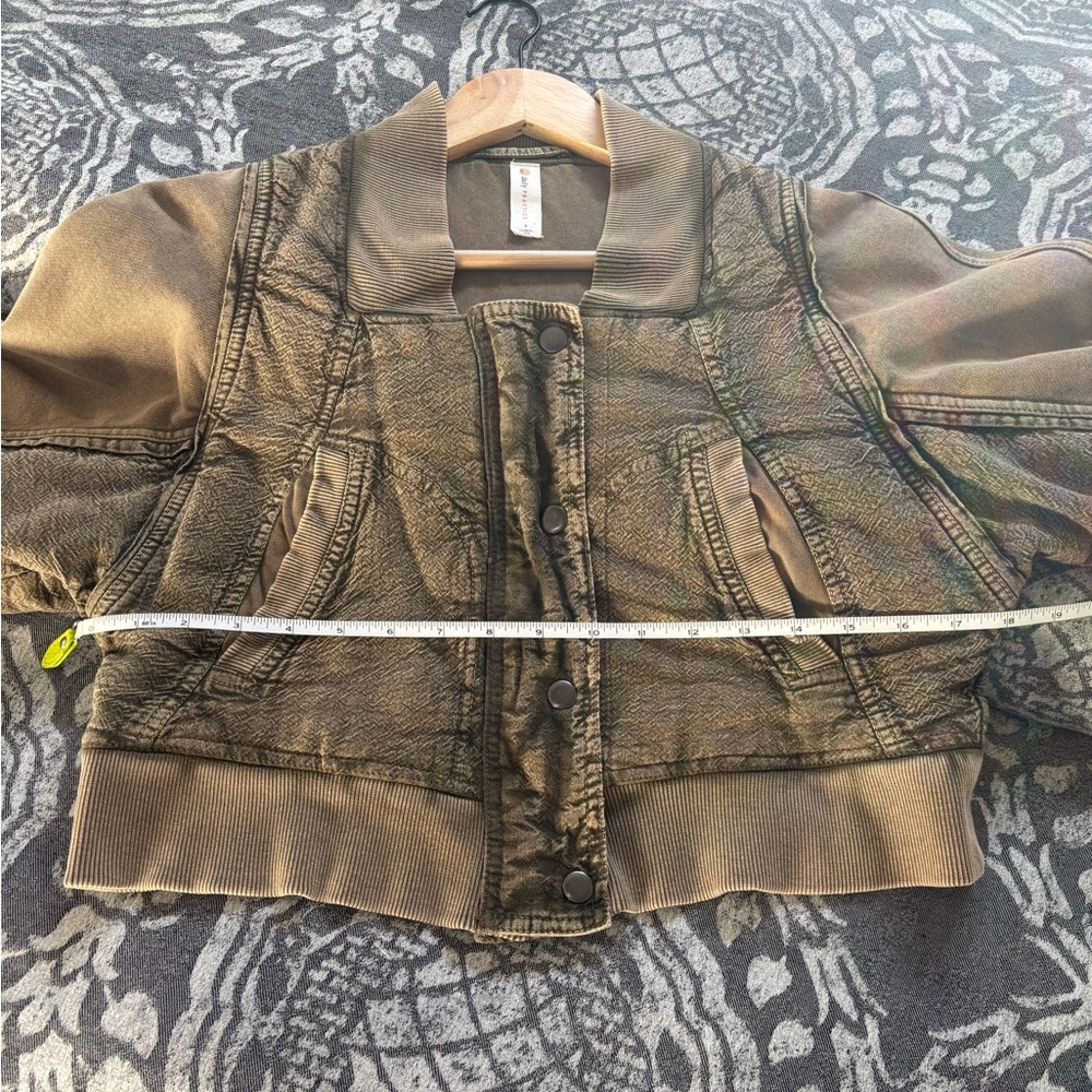 Anthropologie Daily Practice Cropped Green Cozy Jacket Size Small